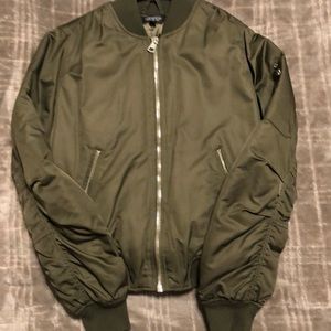 Gently used TopShop olive bomber jacket size US8